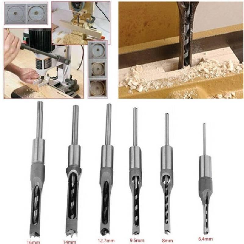 Premium 4-piece Square Hole Drill Set Durable Woodworking Mortise Bits