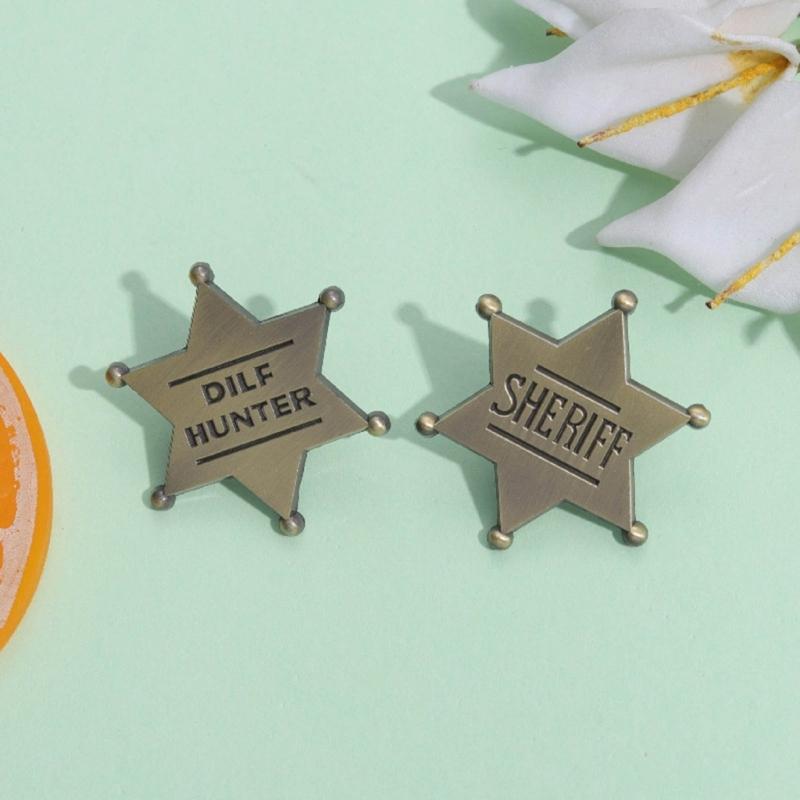 Versatile Badge Hexagonal Commemorative Badge Brooch Alloy Pin Jewelry Ornament