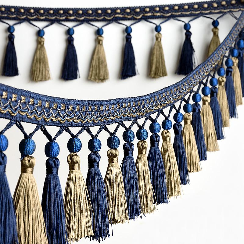 100cm Bordino con Nappe Bicolore Merletto da Cucito Bordure Pendente Frange Tende Cuscino Divano Tavolo Rivestimenti Decorazioni Accessori