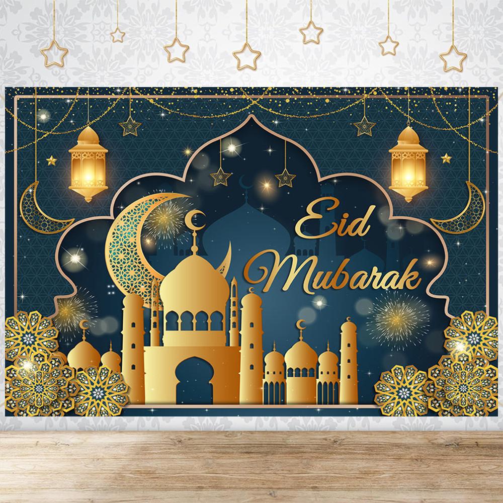 Eid Party Thema Traditioneller Hintergrund Ramadan Mubarak Dekorationen für Zuhause Islamisch Muslimisch Kareem Eid Al Adha Requisite Geschenk Poster