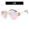 Special-shaped Oversized Rimless Sunglasses Women Brand Designer Shades Eyewear Pilot Sun Glasses Female UV400