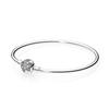 925 Sterling Silver Synthetic Cubic Zirconia Bangles Women's Silver 590740CZ