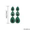 PESENAR 1920s Style Green Crystal Pearl Drop Earrings for Flapper Costume and Vintage Gatsby Accessory