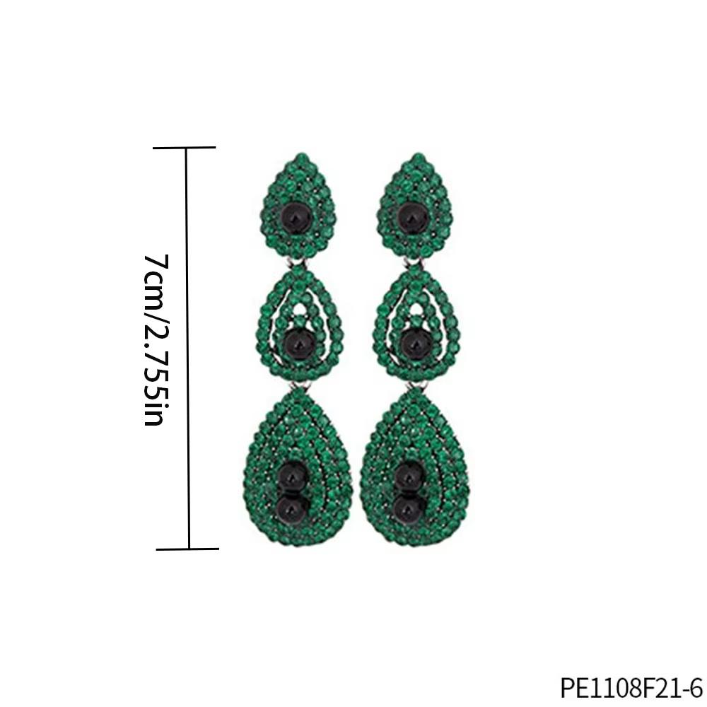 PESENAR 1920s Style Green Crystal Pearl Drop Earrings for Flapper Costume and Vintage Gatsby Accessory