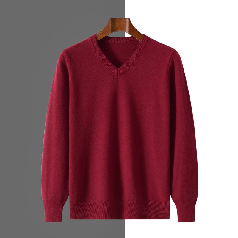Men S V Neck Pullover Knit Sweater Casual Business Style