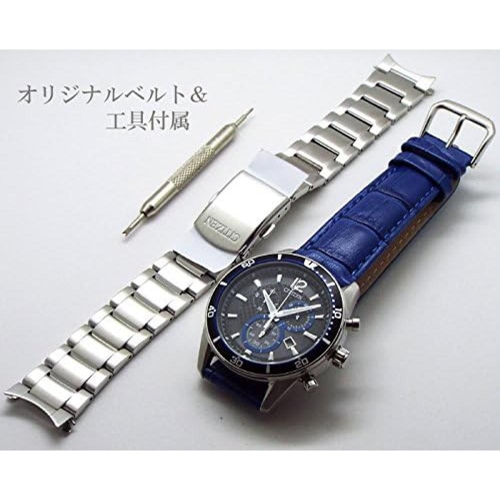 Citizen Eco Drive Chronograph Leather Belt Blue Vo10 6741f