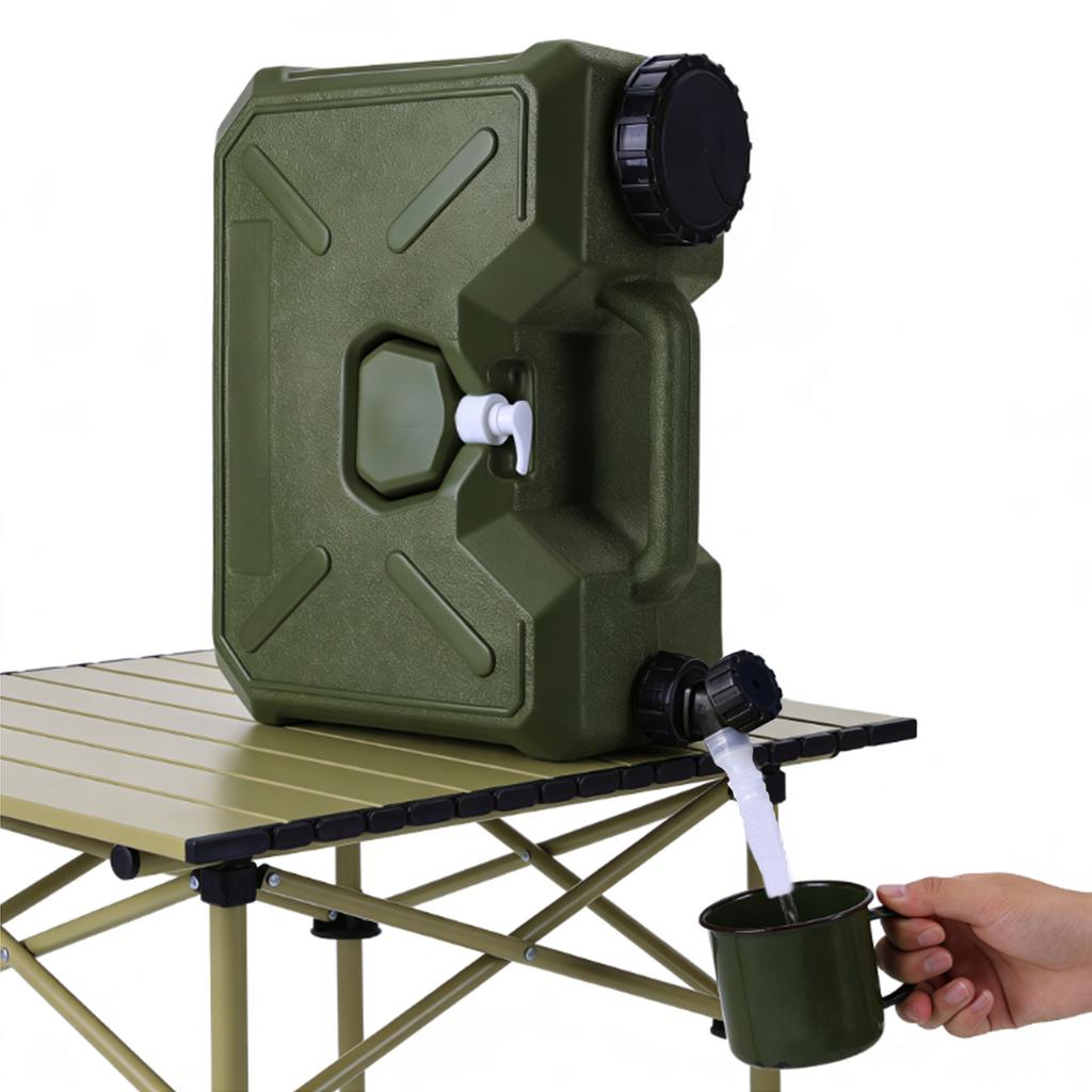 Jerrican d'eau portable 12L 18L avec robinet et flacon de désinfectant pour les mains, étanche, seau de camping pour véhicule, voiture, extérieur, randonnée, pique-nique