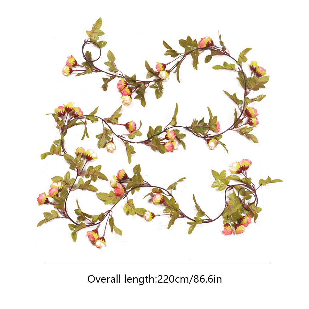 2.2m Long Silk Rose Flower Ivy Vine Leaf Garland Wedding Party Home Decoration