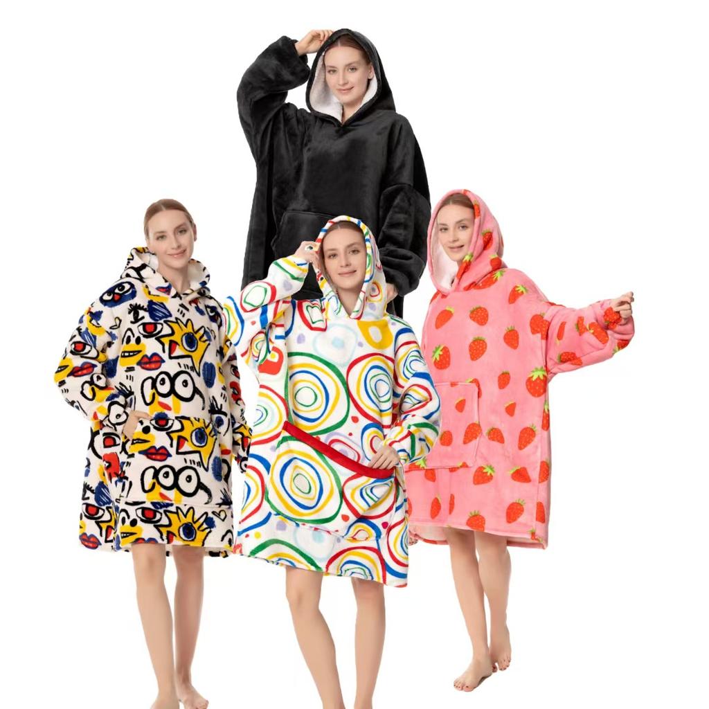 1 Stück Kapuzenpullover für Erwachsene, Kaltwetterkleidung, Hauskleidung, Flanell-Pyjama