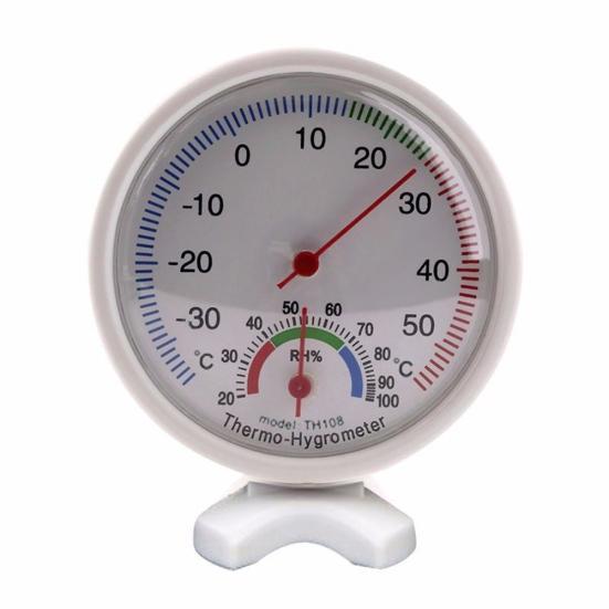 Round Analog Thermometer Hygrometer Hygrothermograph Temperature Humidity Meter