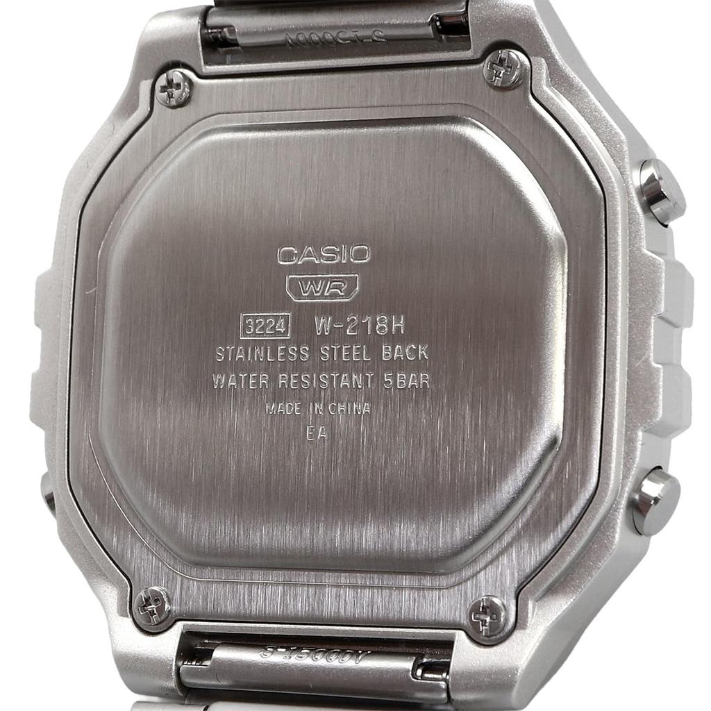 CASIO Standard Digital Watch Cheap Casio Metal Band Silver Overseas Model [Casio] W-218HD-1AV Men's