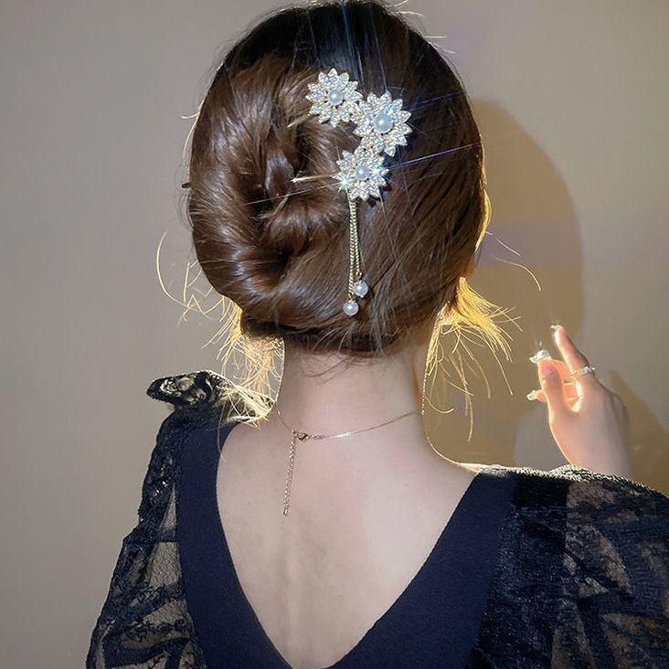 

Элегантная металлическая вилка для волос U-образной формы с дизайном в виде ракушки