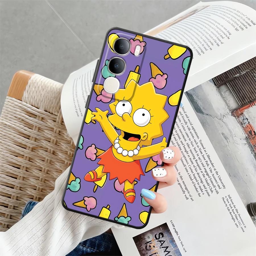 Phone Cover Case for Vivo V21E V23 Y53S V27 Y52S Y93 Y51S Y78 Y71 Y91 Y50 Y95 V29 Y75 Y81 V25 V30 S-simpsons Donut