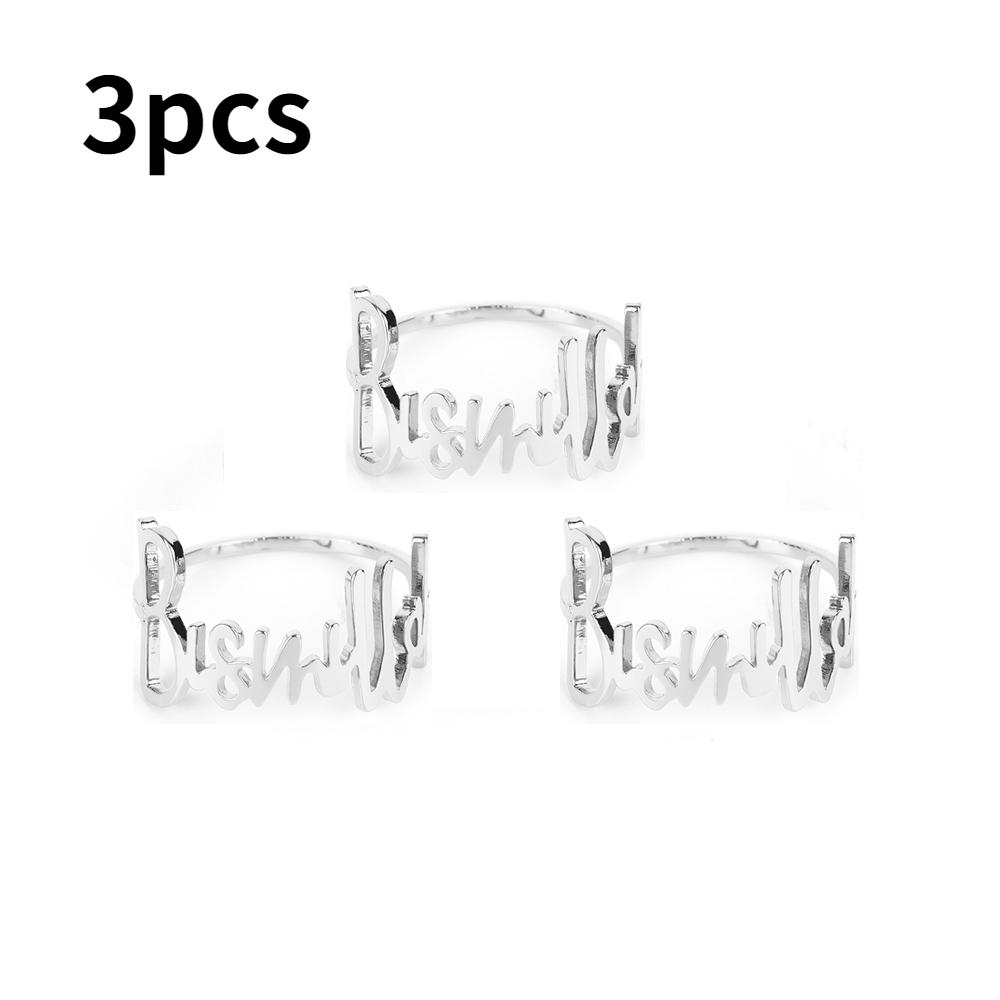 1/5PCS Fashion Letter Napkin Ring New Gold Silver Bismillah Napkin Rings Western Restaurant Hotel Wedding Party Home Decoration