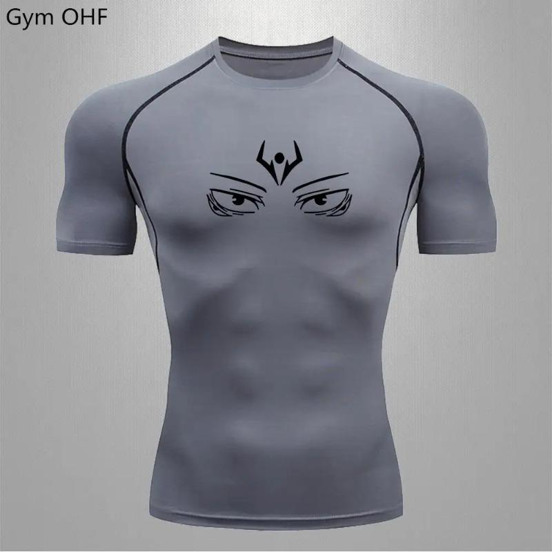 Summer Short Sleeved T-Shirt Men's Sports Running Summer Athletic Quick Dry Fitness Comfortable Tight Gym Compression Training Tops