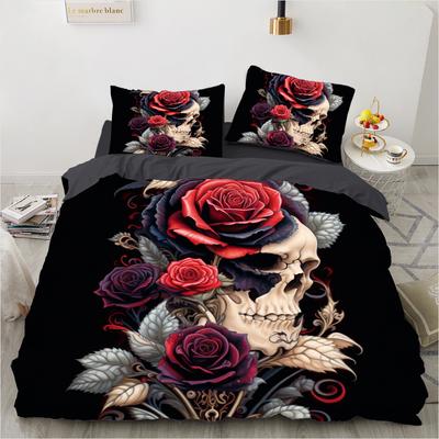 Skull 3d Printed Pattern Bedding 3pcs Set Single Double Queen Quilt Cover Pillowcase Home