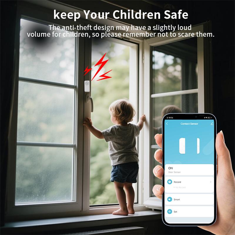 Tuya WIFI Security Door Sensor Breaking In Alarm Home Protection Anti-Theft 90DB Window Open Detector Google Alexa Voice Control