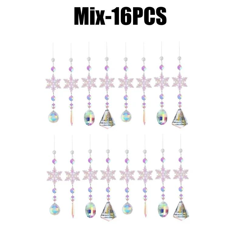 Christmas Tree Ornaments Snowflake Pendant Acrylic Crystal Ice Pick Decor for Hanging Crystal Ball Christmas Decoration