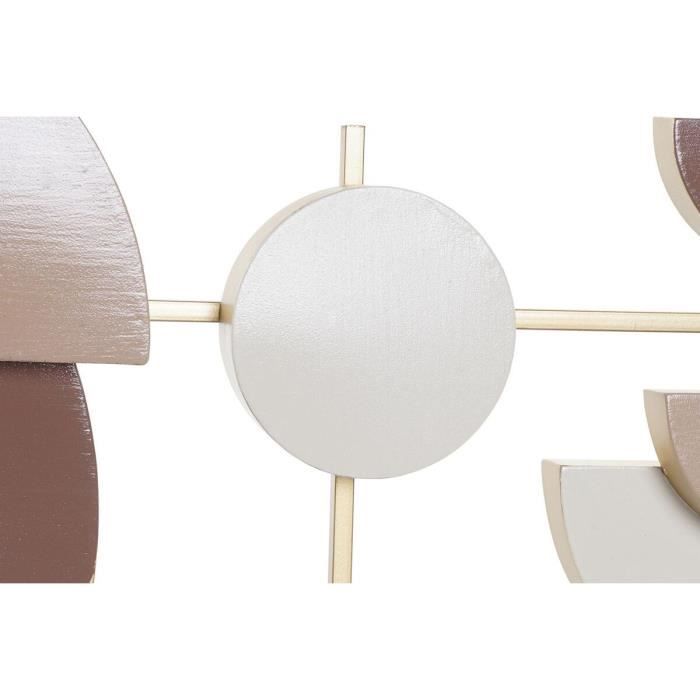 Décoration murale - Métal - Moderne - Blanc, Rose clair, Doré - 110 x 6,4 x 49 cm - Rectangulaire