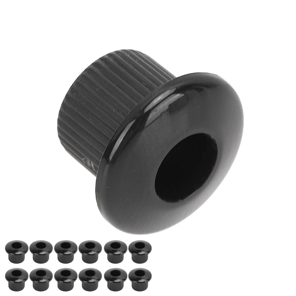 12Pcs Acoustic Guitar Tuner Conversion Bushing 10mm Plastic Adapter Accessory Set Kit Black