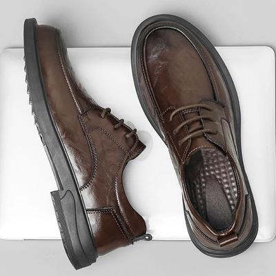 Moda Couro Sapatos Oxford Masculinos Marrom Preto Sapatos Sociais Masculinos Nova Moda Escritório Sapatos Masculinos Oxfords de Negócios Calçado Casual Formal Masculino