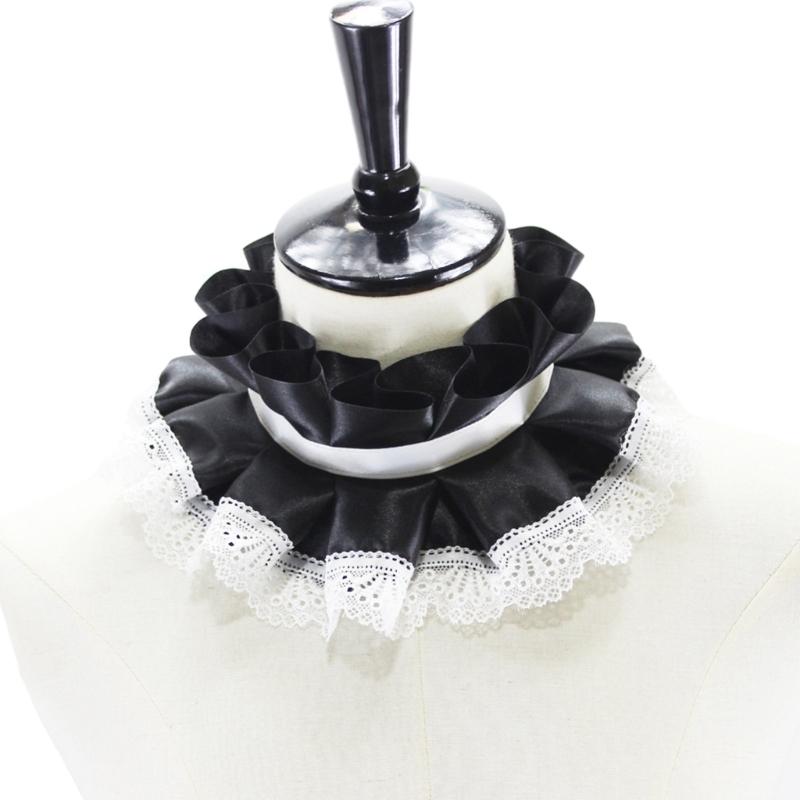 

Elizabethan Tulle Ruffled Collar Victorian Neck Piece Ruff Detachable Collar 1 чорний