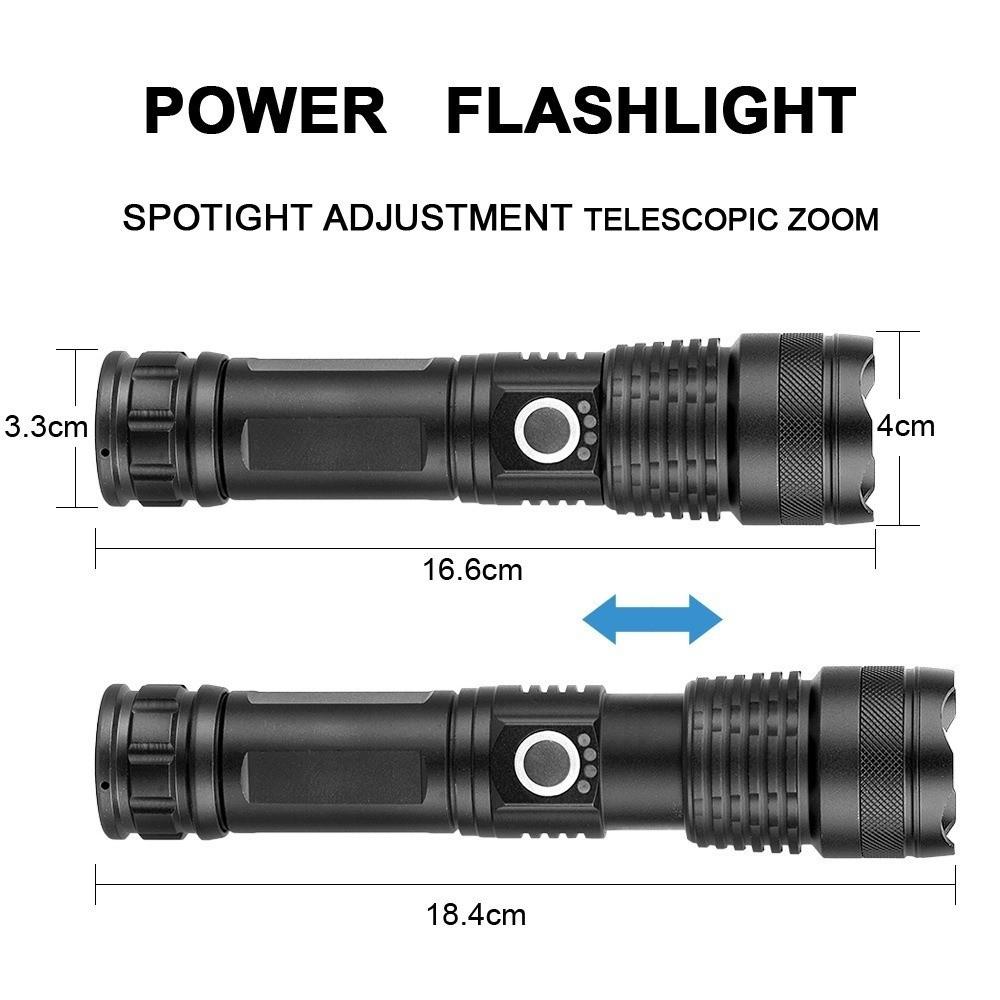 Multifunctional LED Flashlights Telescopic Zoom Outdoor Strong Light Flashlight Hand Lantern