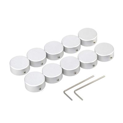 Guitar Effects Cap Effector Footswitch Hat with 2 Wrenches Guitar Effects Pedal Footswitch Hat 10PCS/Set (Silver)