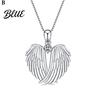 Angelic Charm Necklace Angel Wings Rhinestone Hug Guardian Pendant Blessings