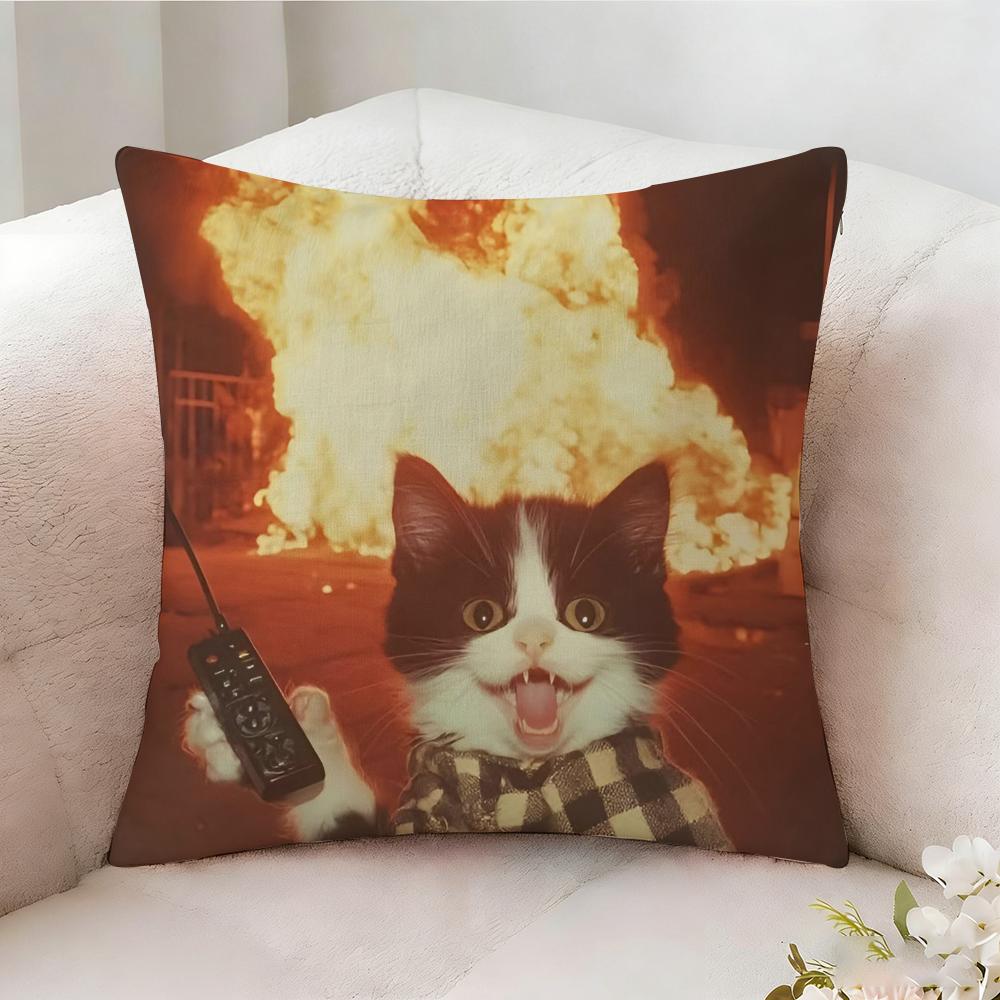 Fun Kwaii Cat Anime Pillow Case Pillowcase Doublesided Printed Sofa Cushion Bedroom Headboard Pillow