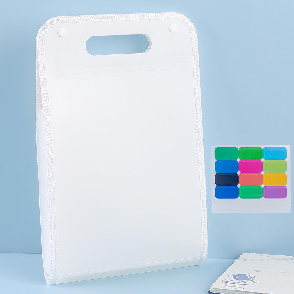 Accordion A4 Multi-Layer Storage Folder with Handles - Large Capacity for Students and Document Organization.