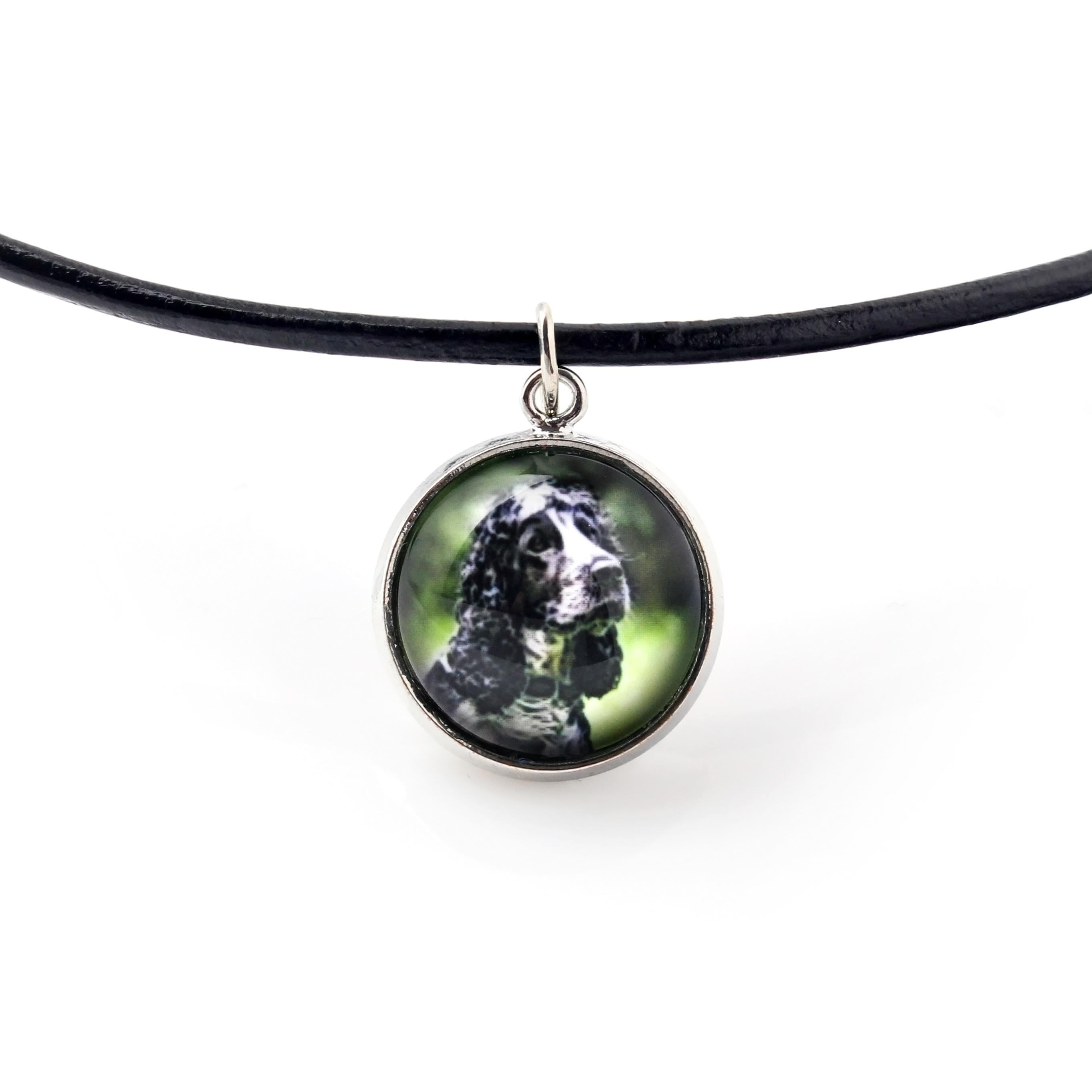 

American Cocker Spaniel, Merry Cocker - necklace pendant with your photo, handmade, handcrafted jewelry by Art-Dog brand срібний