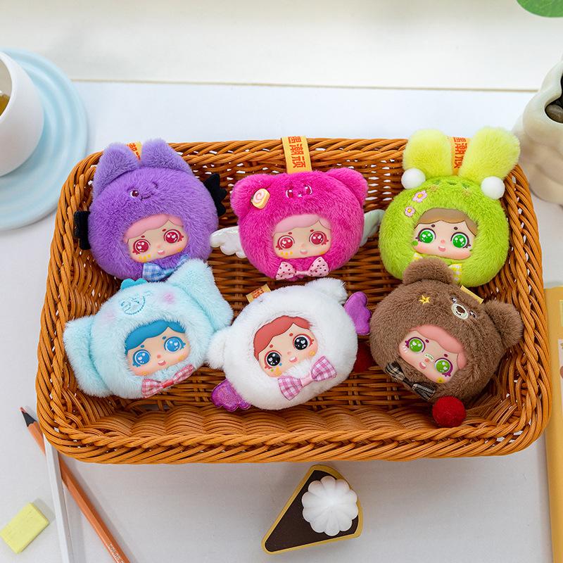 Mini small face vinyl doll plush toy girl backpack pendant exquisite keychain ground marketing pendant