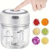 Electric Garlic Chopper Mini Food Processor USB Rechargeable Vegetable Cutter Ginger Onion Mincer Machine for Kitchen Baby Food