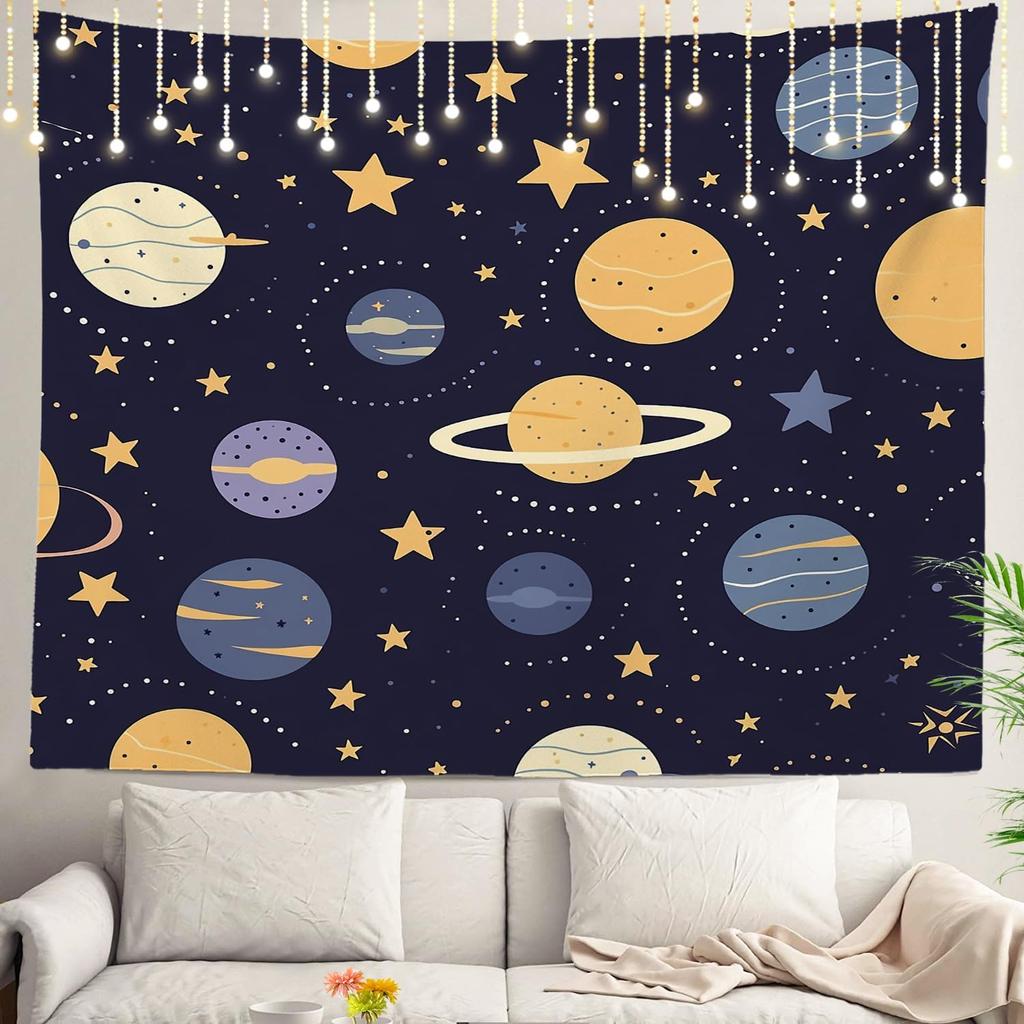 Space Tapestry,Space Pattern Science Stars in Galaxy Wall Hanging Large Tapestry Psychedelic Tapestry Decorations Bedroom Living