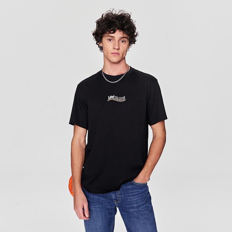 Lee T-Shirts Men's Black Crew Neck Moderate LMT0081104LE00FK11000