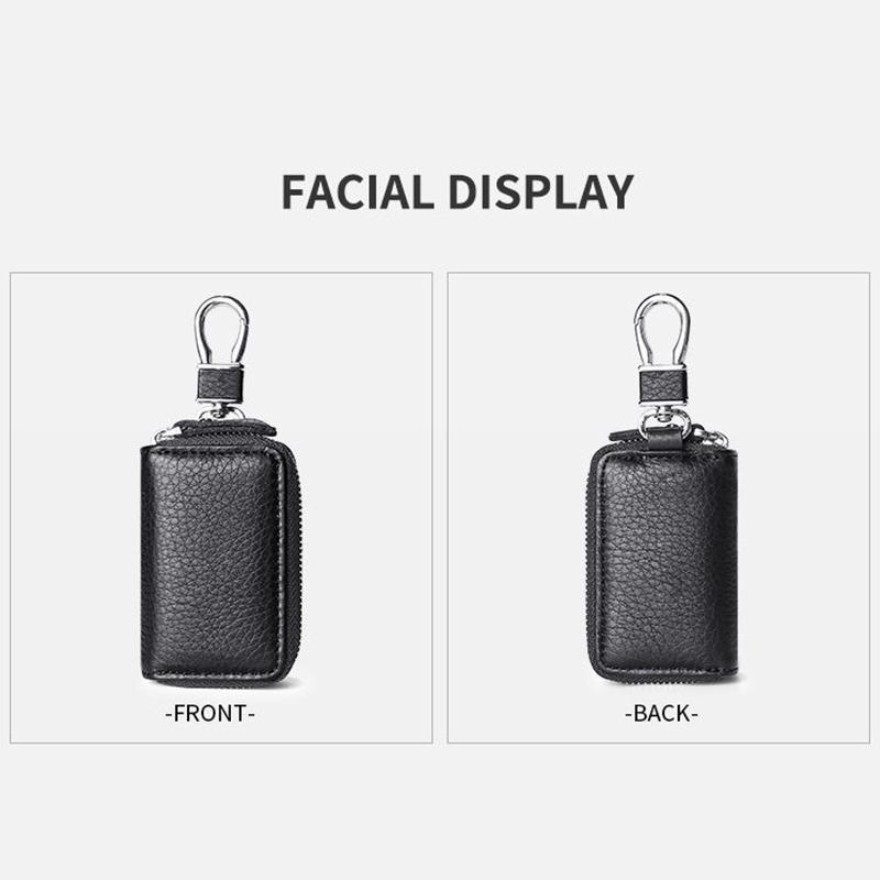 Leather Car Key Holder Pouch Men'S And Women'S Universal Zipper Keys Bag Organizer Gift High-End Car Key Case Cover Key Wallet