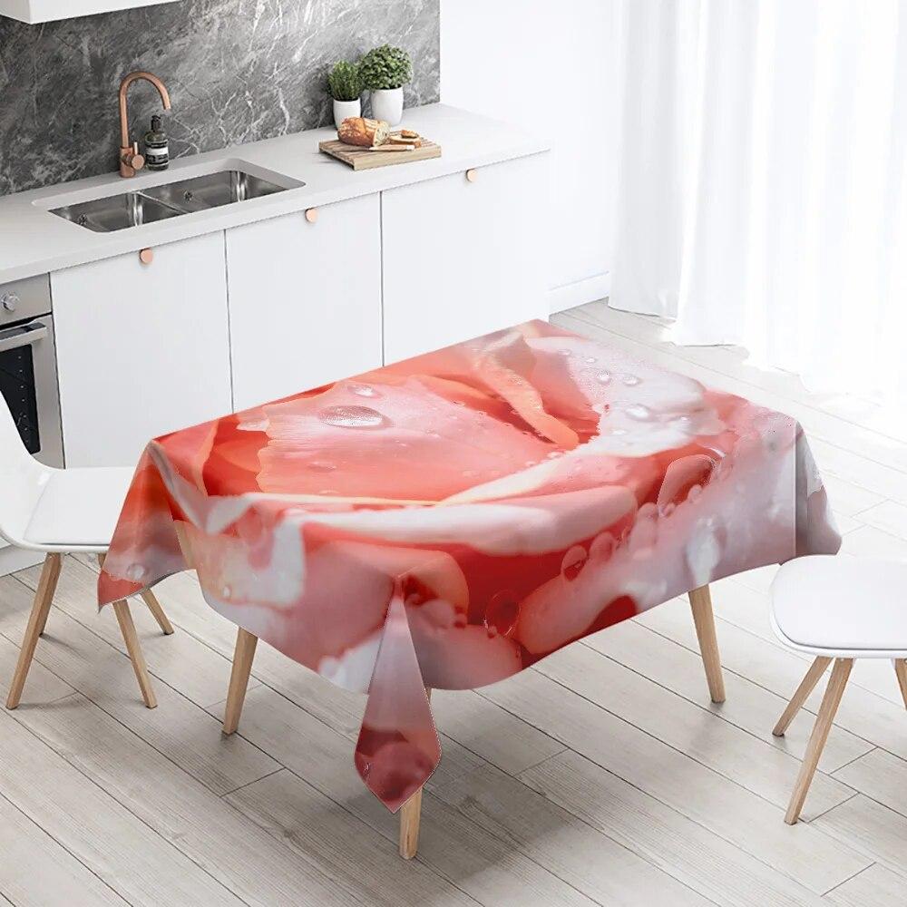 Blumentischdecke, Rose, Tulpe, Restaurant, Tischdekoration, Hochzeit, Antifouling, rechteckig