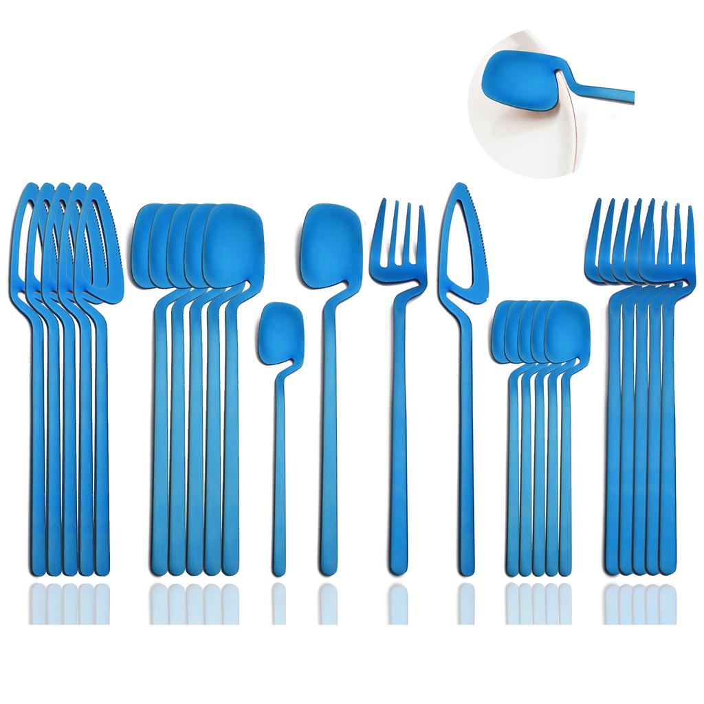 Silverware Set Satin Finish 24-Piece Stainless Steel Flatware Set Kitchen Utensil Set Service for 6 Dishwasher Safe