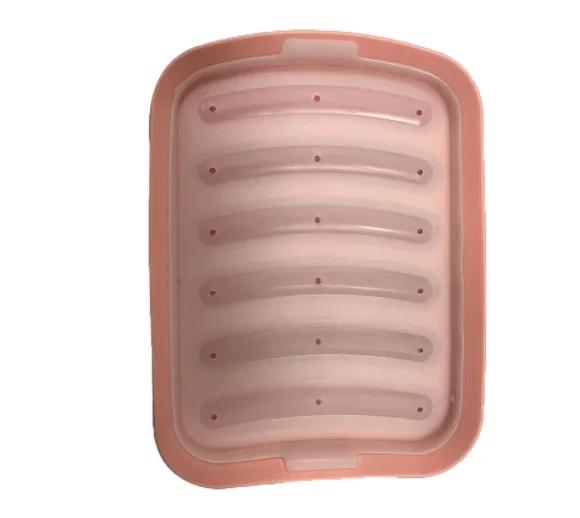 Sausage Maker Mould 6 Grids Silicone DIY Ham Hot Dog Making Moulds With Lid Kitchen Household Sausages Cake Baking Tools Molds