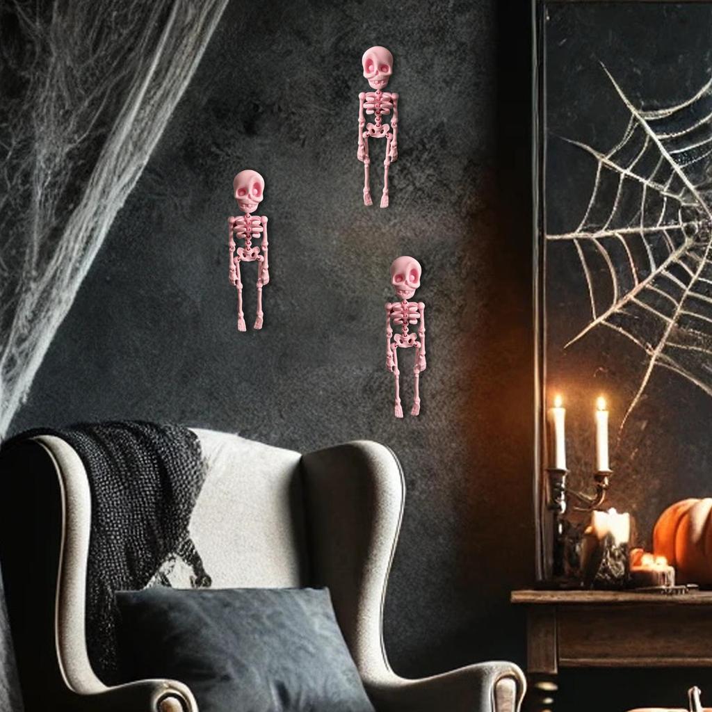 Skeleton Fridge Magnets Halloween Poseable Skeleton Decorative Magnets Cool Skull Decor Funny Spooky Stickers Party Supplies
