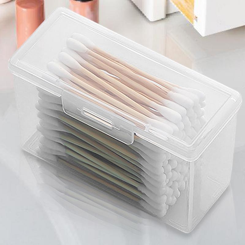 Tragbare Reisebox Wattestäbchenhalter Case Kleine Transparente Aufbewahrungsbox Zahnseide Schmuck Organizer Behälter Staubdichter Schmuck