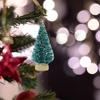 12Pcs  Mini Christmas Tree Artificial Wooden Christmas Tree Small Sisal Christmas Tree Snow Landscape Xmas Trees Tabletop Decor