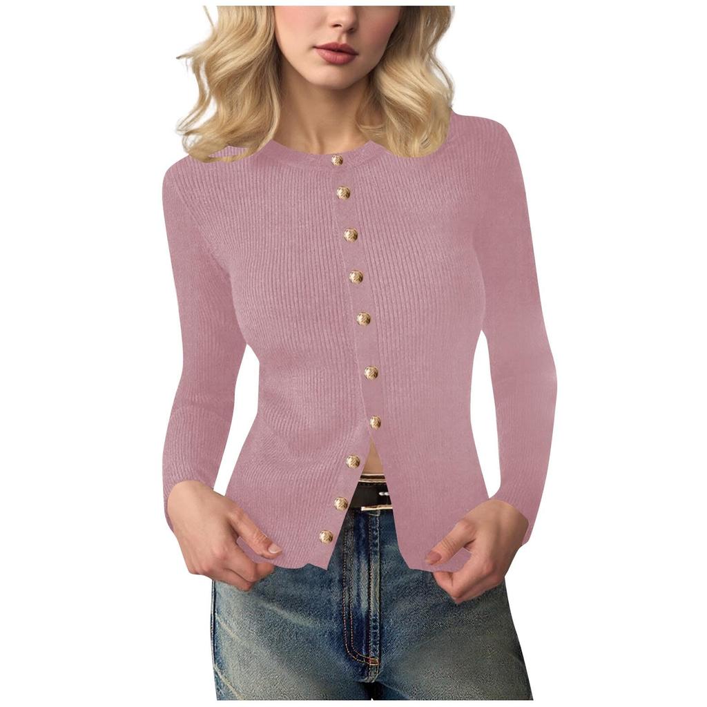 Cárdigan de Punto Cómodo de Manga Larga para Mujer