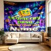Custom Name Personalized Geometry Dash Print Tapestry, Wall Art Decor, Bedroom, Dorm, Apartment, LivingRoom, Party Backdrop, Gift for Birthday