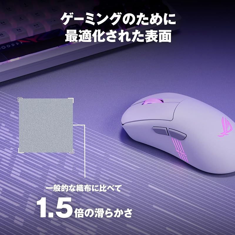 ASUS ROG Scabbard II Arctic Gray XXL Mousepad / Extra Large Gaming Mousepad / Water Resistant / Oil Resistant / Dustproof / Fray-Resistant Flat