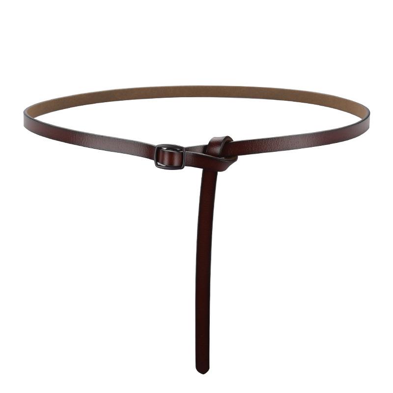 Knotted Leather Thin Belt Women'S Personality Casual Waist Chain Women'S Decorative Dress Shirt Belt