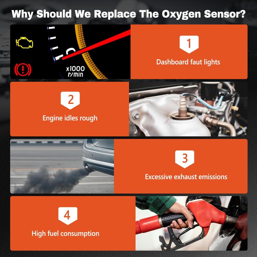 4Pcs Oxygen Sensor Upstream Downstream O2 Sensor Compatible With Chrysler 300 Town & Country, Jeep Grand Cherokee Wrangler, Dodge Durango Dokota