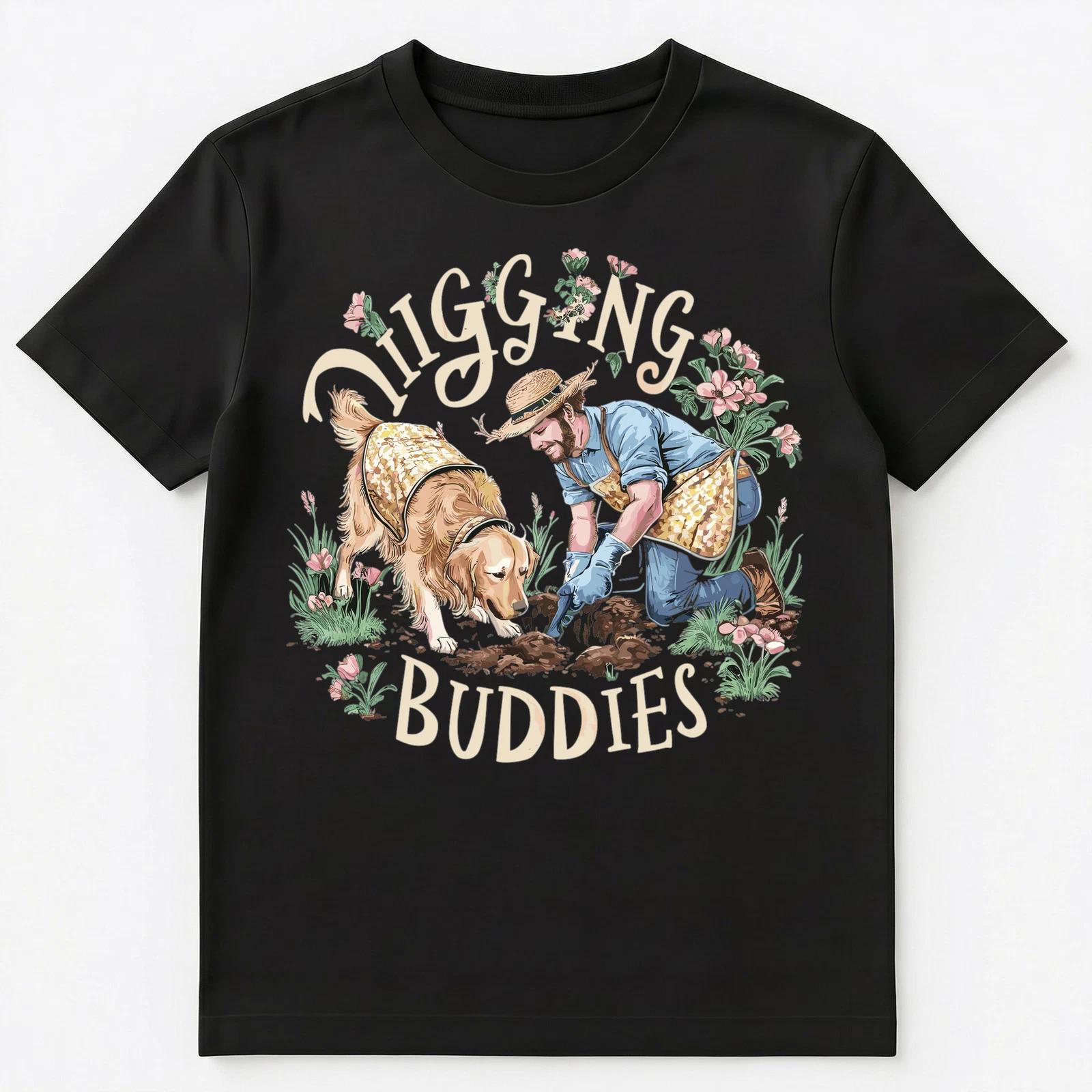 

Digging Buddies Funny Gardening With Your Dog Unisex T-Shirt S