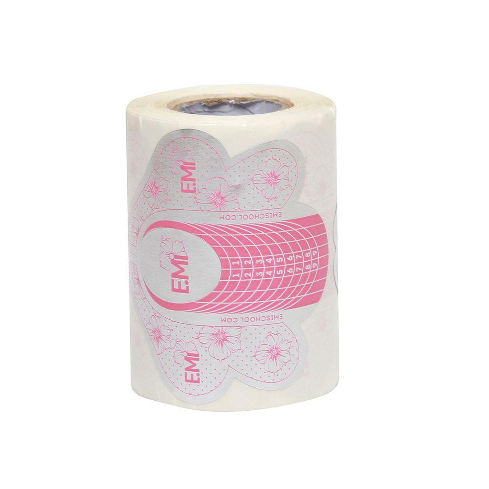 100Pcs/Roll DIY UV Gel Builder Forms Guide Sticker Manicure Fake Nails Nail Paper Tray Nail  Art